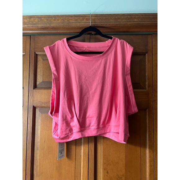 NWT Halara Women's Crew Neck Sleeveless Cropped Yoga Tank Top Georgia Peach 3X - Picture 4 of 9